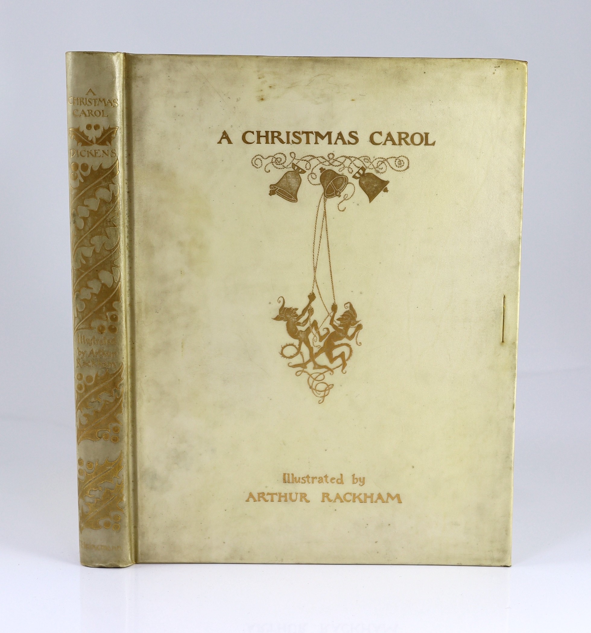 Dickens, Charles - A Christmas Carol. Limited edition (of 500 numbered copies signed by the artist, Arthur Rackham), pictorial title, 12 coloured plates (mounted and with captioned guards) and b/w. text illus. (some full